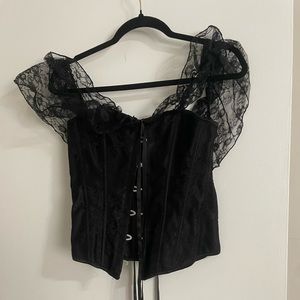 Black lace corset